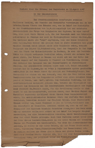 vitrine 6 bericht sitzung magistrat 19.04.1947 1